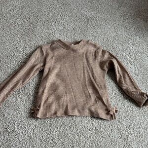 Brown Ribbed Kids Top